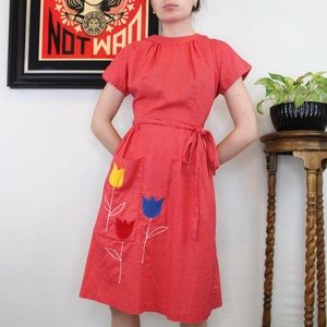 Vintage Red Wrap Dress